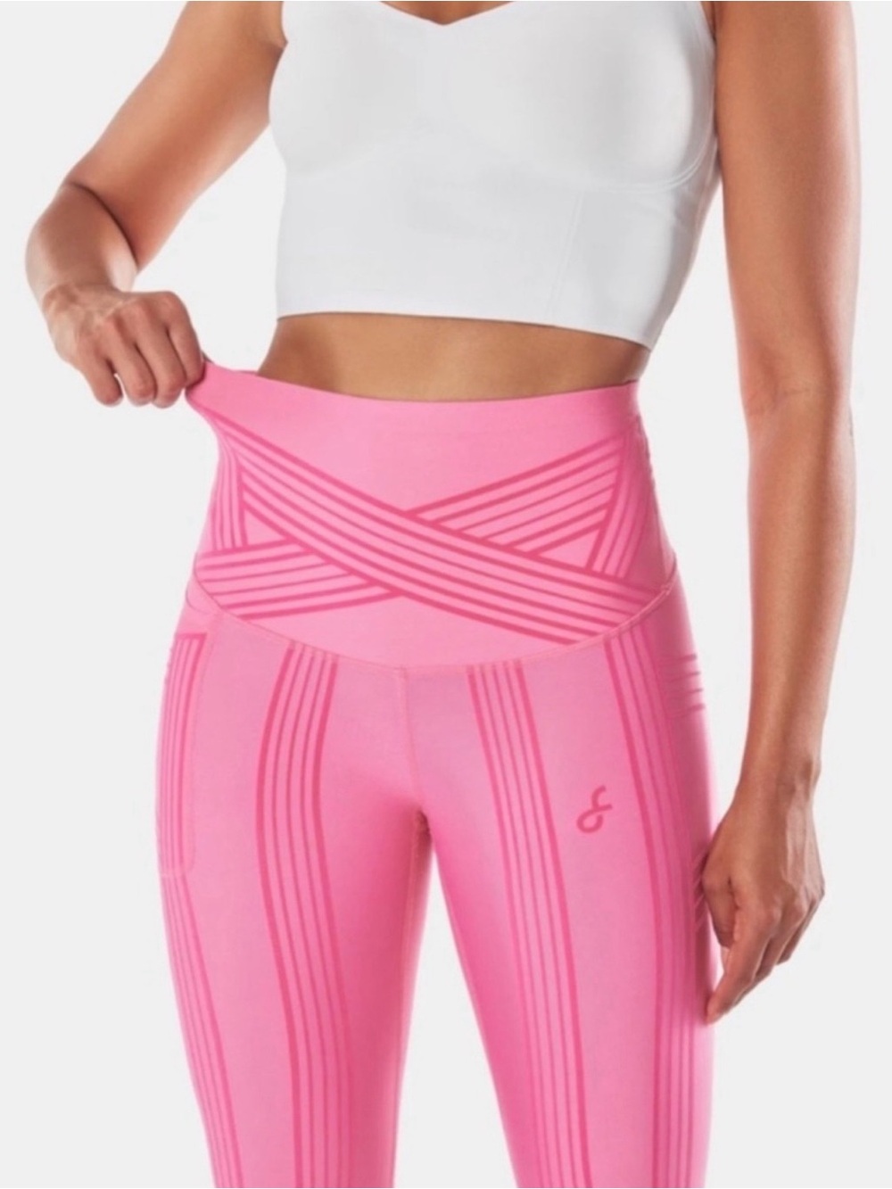 Fanka Body Sculpt Resistance Leggings in Sugar Pink size Medium EUC - Picture 3 of 10